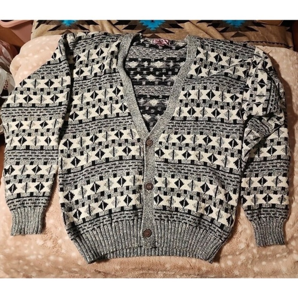 Men's Gray Patterned Sweater